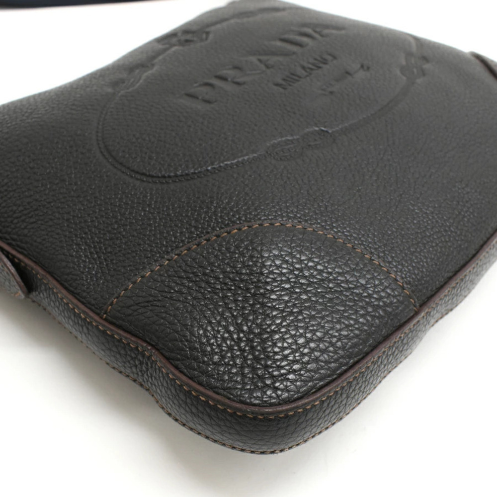 Prada Crossbody Shoulder Bag VITELLO DAINO Leather Nero Black - Picture 6 of 8